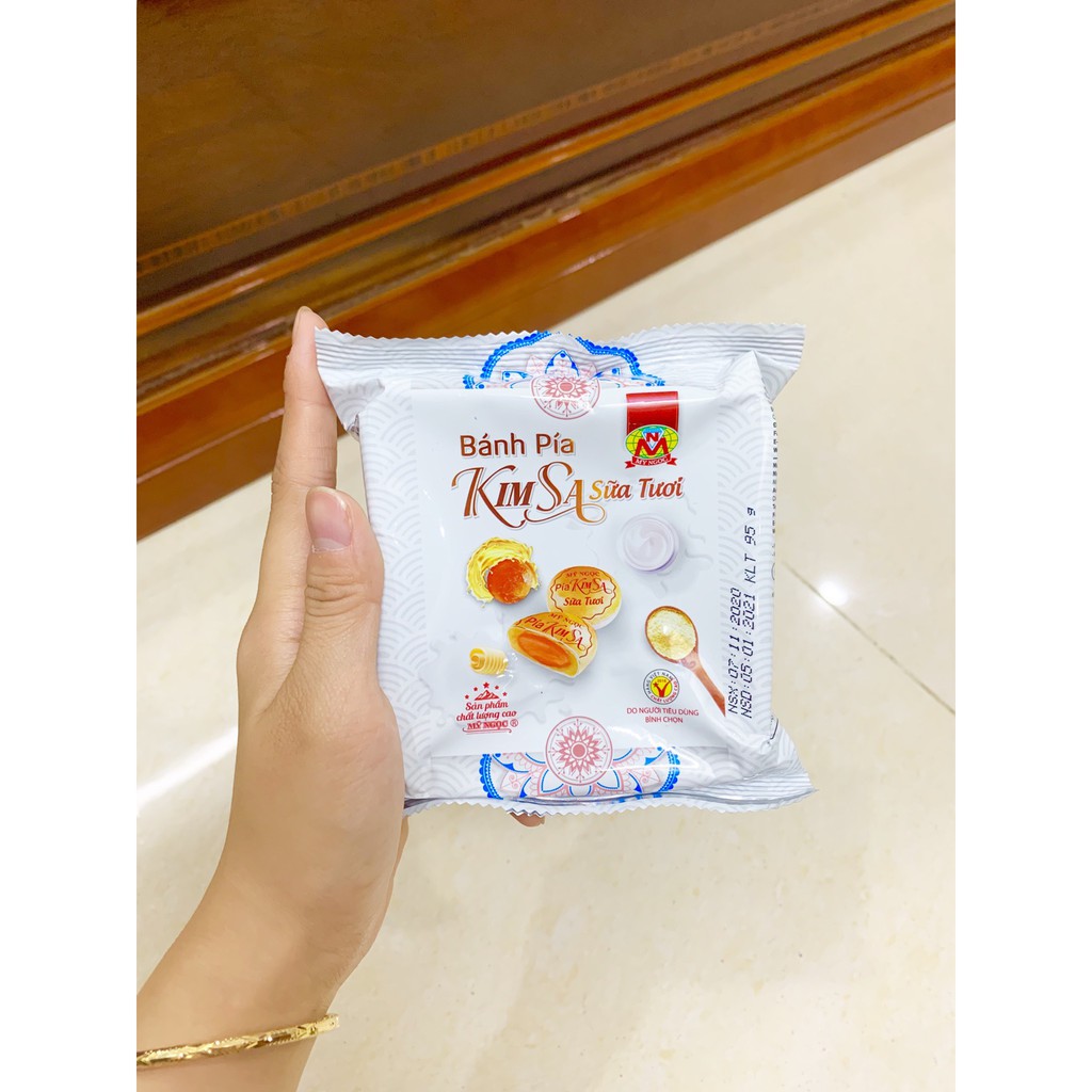 Mỹ Ngọc _ 380g Bánh pía KIM SA sữa tươi [KHÔNG SẦU RIÊNG] - Kim Sa Pia Cake with Fresh Milk 380g [NO DURIAN]