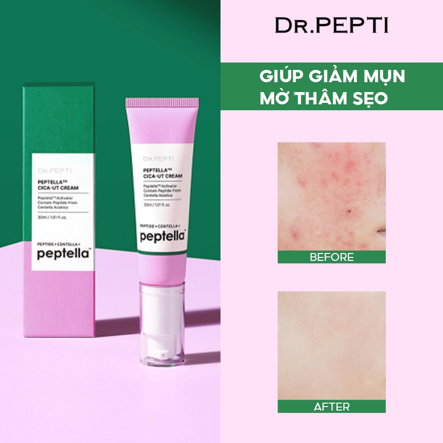 Kem dưỡng phục hồi da Dr Pepti Peptella Cica-Ut Cream 30ml