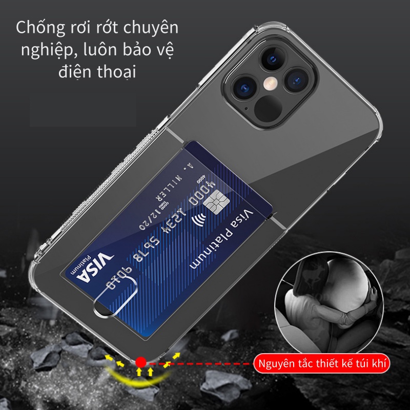 Bao Đựng Điện Thoại Di Động Trong Suốt Với Bao Đựng Thẻ Dành Cho Apple 11 / iphone6 ​​/ 7/8 / 6P / 7P / 8P Bao Bảo Vệ Ch
