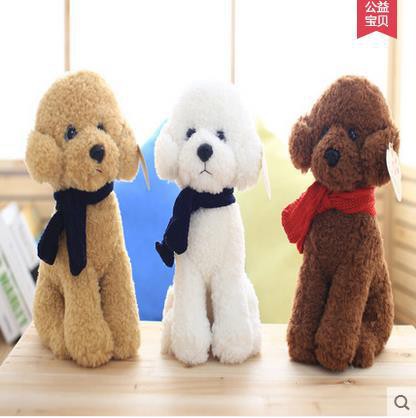 Thú Nhồi Bông Hình Chú Chó Teddy Đeo Khăn Choàng Dễ Thương