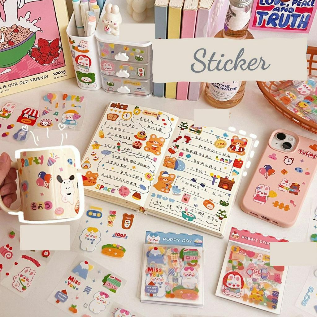 Set 20-25 tấm sticker hoạt hình trang trí sổ chống thấm nước SH107
