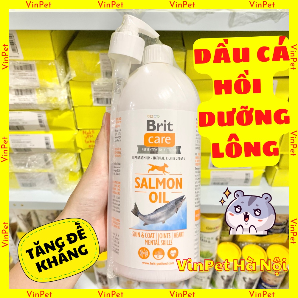 Dầu cá hồi cho chó mèo brit care 1 lít nhập Đức