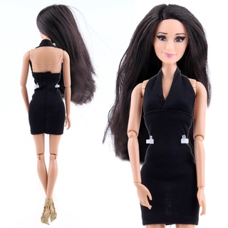 Đầm cưới đen 30cm cho búp bê