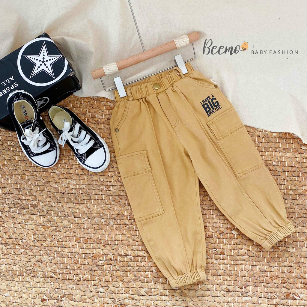 Quần kaki dài đính cúc, túi hộp Beemo