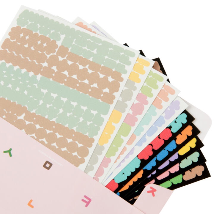 Set 10 Tấm Sticker ARTBOX Hàn Quốc Hình Chữ Hangul Nhiều Màu Sắc