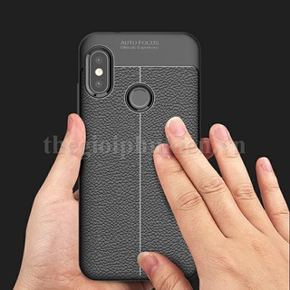 Ốp lưng dẻo cho Xiaomi Redmi Note 6 Pro Vân giả da Auto Focus