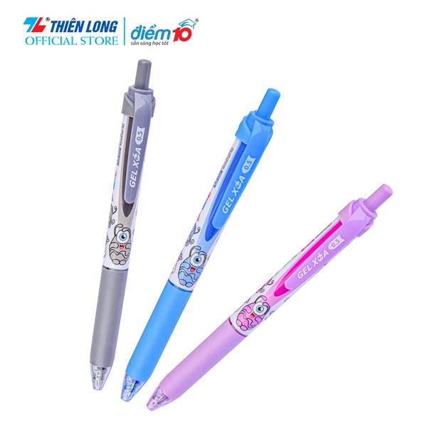 [Mã LIFEB04ALL giảm 10% tối đa 15K đơn 0Đ] Bút Gel Xóa Được Thiên Long Mondee TP-GELE003 - 3 màu mực Xanh/ Tím/ Đen