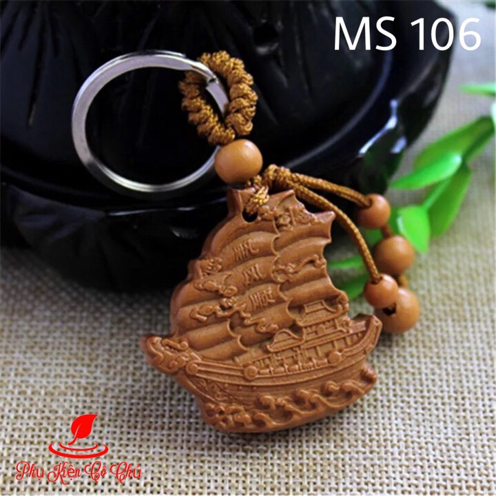 Móc Khóa Gỗ May Mắn thuận buồm xuôi gió- MS106