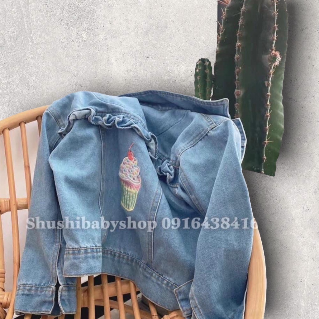 Áo khoác jeans xuất dư cho bé gái Shushibaby