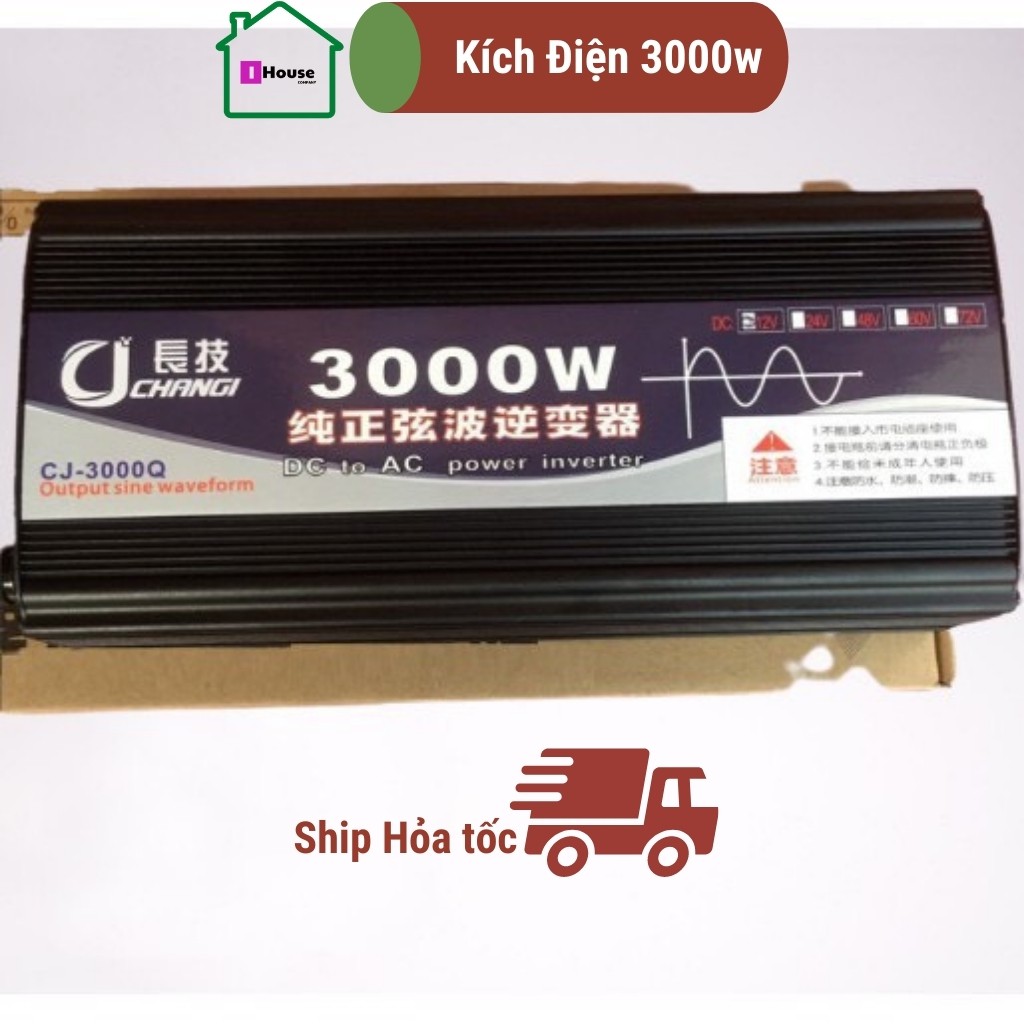 Bộ kích điện sóng sine chuẩn 3000w, Dùng đổi nguồn từ bình ắc quy 12V sang 220V