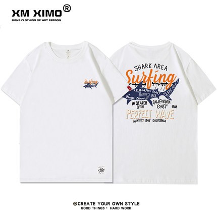 Áo thun ngắn tay XM XIMO in hình "Cá Mập" áo phông