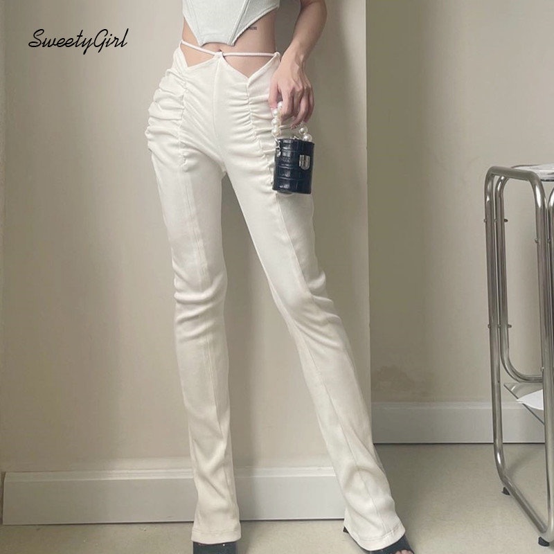 Quần Dài Lưng Cao Màu Trơn Dáng Ôm Thời Trang 2022 Cho Nữ