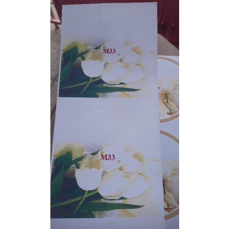 Combo 10 tờ Decal dán đĩa   họa tiết dán được 2 đĩa /1tờ