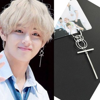Khuyên tai iol nhiều vòng tròn nhỏ thả gậy JIN BTS