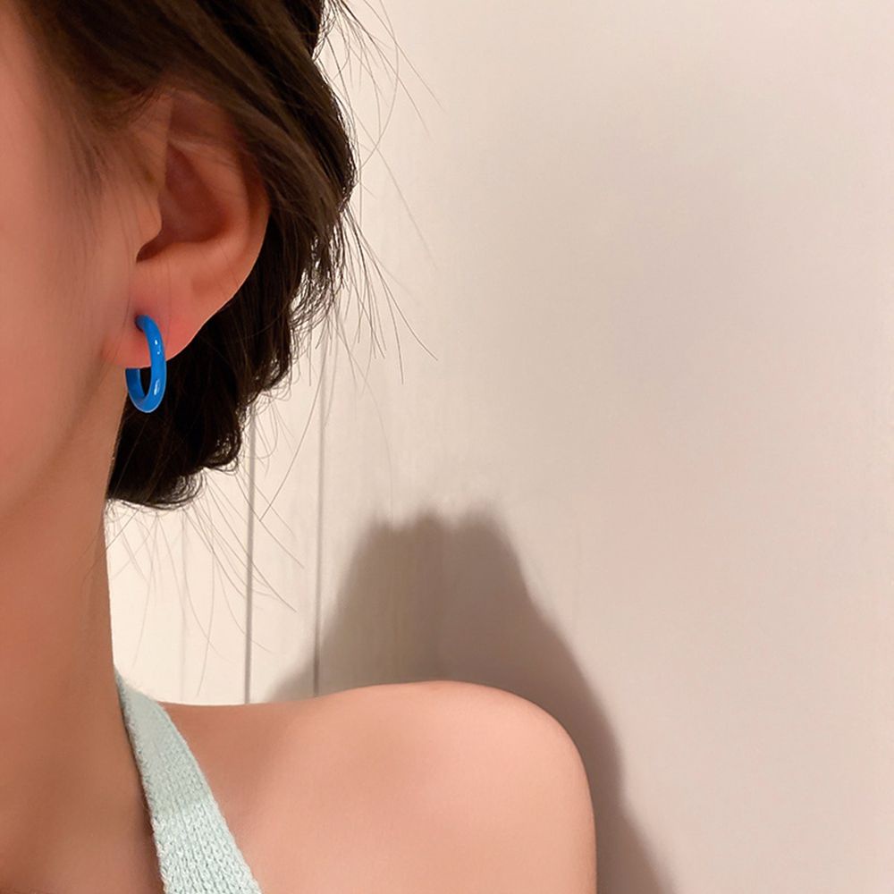 Set 3 Đôi Bông Tai Hình Tròn Nhiều Màu Sắc Thời Trang Hàn Quốc Thanh Lịch Cho Nữ