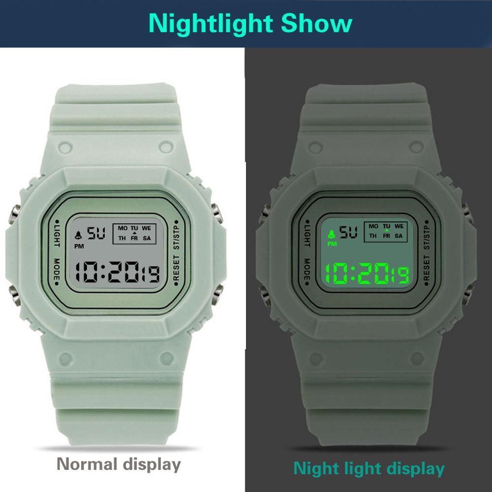 Fashion Simple Sport Watches Korean INS LED Jam Tangan Perempuan Waterproof Electronic Watch With Alarm And Calendar