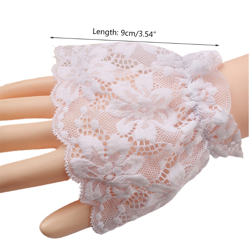 Vỏ Bọc Cổ Tay Áo Giả Ren Một Lớp Co Giãn Họa Tiết Hoa Có Thể Tháo Rời