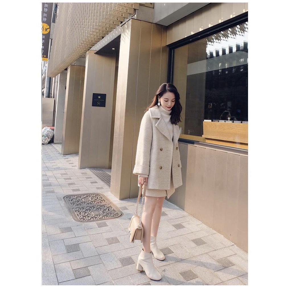 [Mã WARUN27 giảm 12k đơn 99k] (ảnh thật)Set Dạ Áo Chân Váy Xương Cá Dà | BigBuy360 - bigbuy360.vn