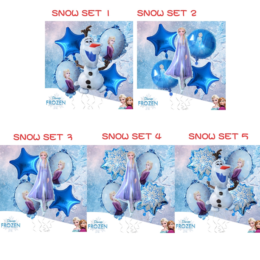Bộ 5 cái bong bóng lá nhôm trang trí tiệc hình công chúa Elsa