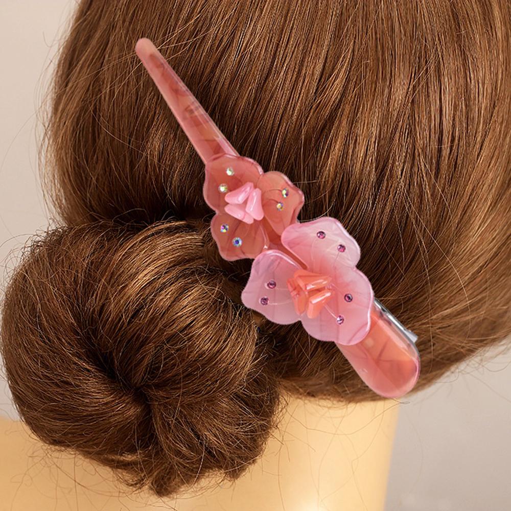 Kẹp Tóc Càng Cua Dài Hình Hoa|Kẹp Tóc Mỏ Vịt 14cm Chất Liệu Acrylic