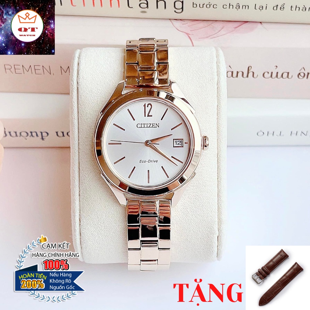 Đồng Hồ Nữ CITIZEN Eco-drive FE6143-56A Chính Hãng Tặng Dây Da Cao Cấp