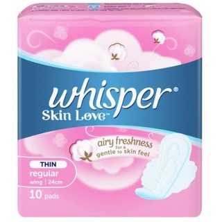 Băng Vệ Sinh Whisper Skin Love Siêu Thấm Siêu Mỏng Cánh 10 Miếng