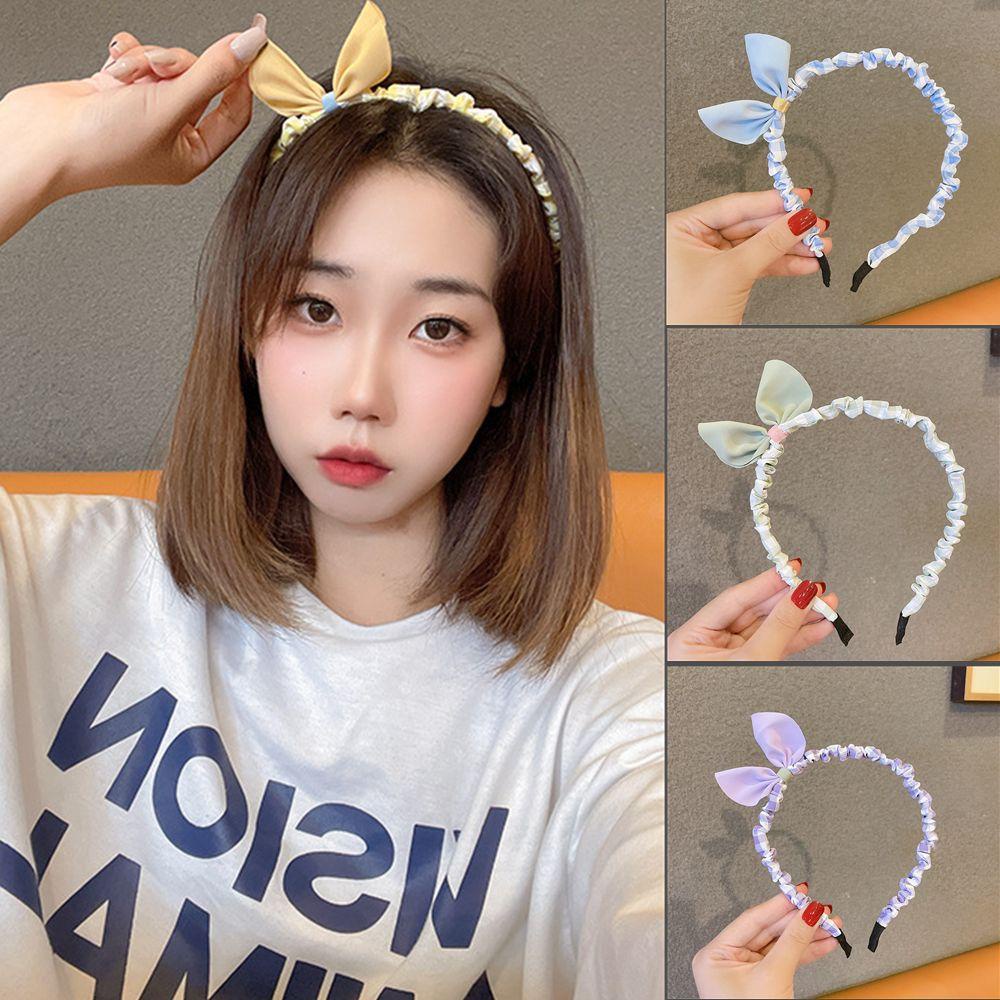 Băng Đô Cài Tóc Họa Tiết Sọc Caro Dễ Thương Cho Bé Gái