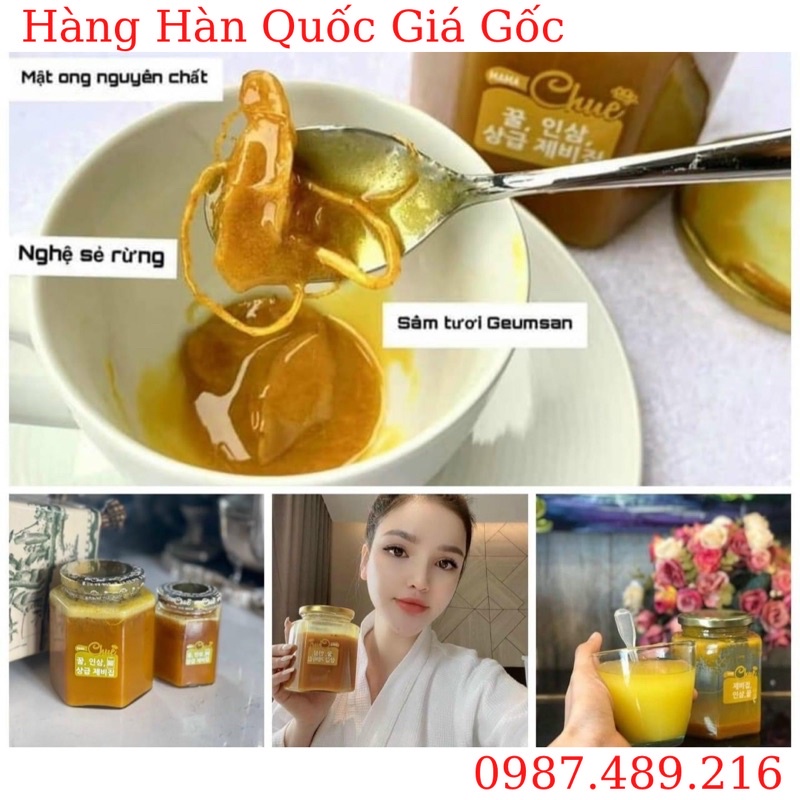 [CHÍNH HÃNG + QUÀ TẶNG] Sâm Nghệ Mật Ong &amp; Saffron Mama Chue 500ml Hàn Quốc.