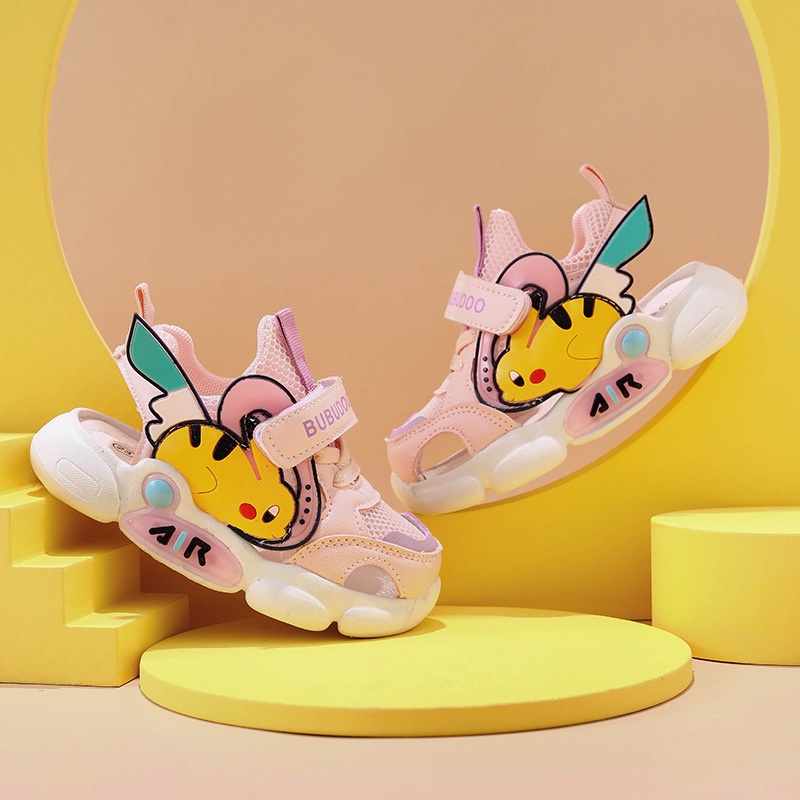 Giày Thể Thao Lưới Chống Trượt Thoáng Khí In Hình Pokemon Pikachu Cho Bé Trai Và Gái 1-6 Tuổi