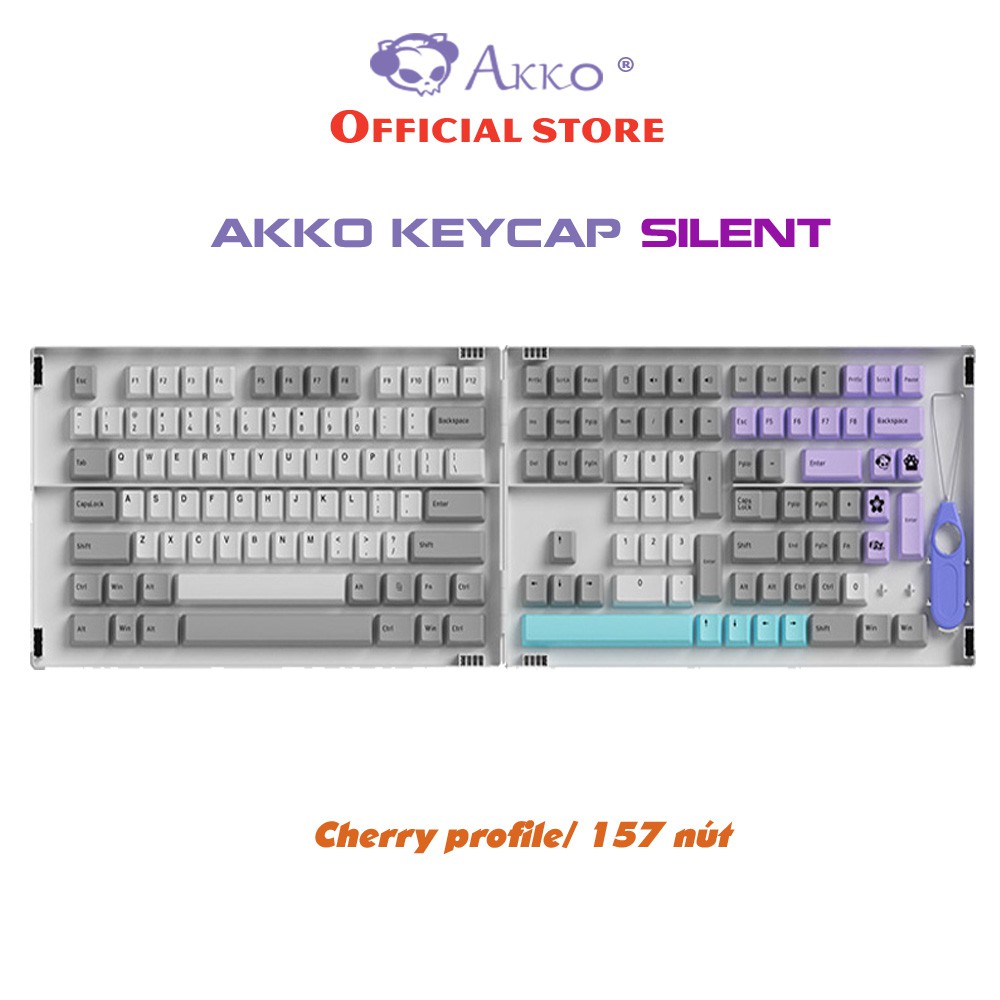 AKKO Keycap set – Silent (PBT Double-Shot/Cherry profile/157 nút)