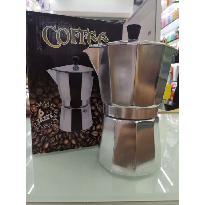 Ấm pha cà phê moka Express 6 Cup 300ml cao cấp, bình pha cà phê hợp kim nhôm