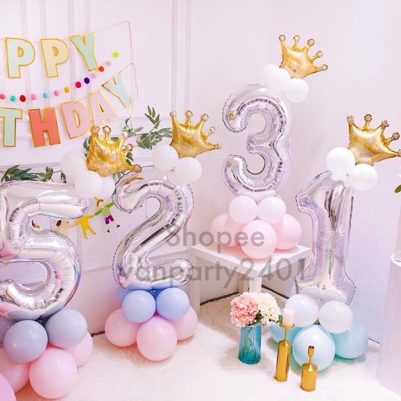 Bóng số size lớn  trang trí sinh nhật, thôi nôi, party, dã ngoại…