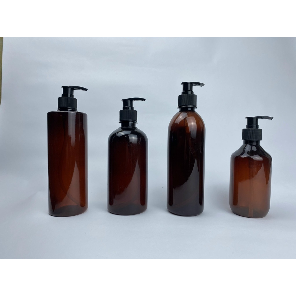 Chai chiết dầu gội 500ml màu xanh, nâu chai nhựa pet cứng [GIÁ Sỉ/ LẺ]