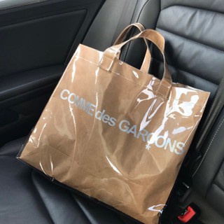 Túi Xách Trong Suốt Phối Giấy Kraft COMME DES GARCONShai