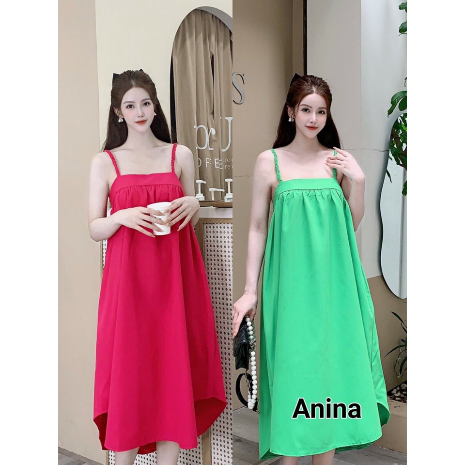 Váy babydoll dáng xòe thô hai dây tết form dài vạt bầu siêu xinh nhiều màu hottrend  V339