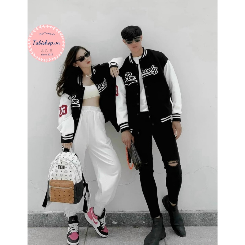 Áo Bomber phối tay in chữ BMOODY áo khoác dù 2 lớp FROM TO, UNISEX nam nữ mặc được siêu hot