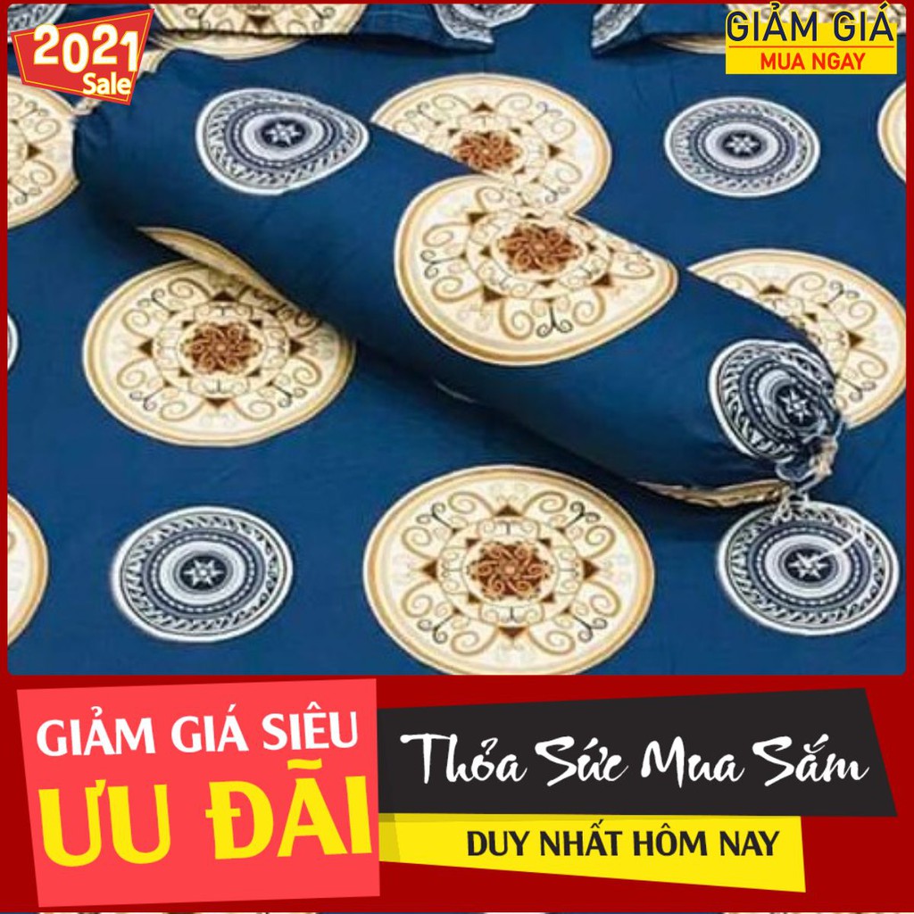 [Vỏ gối ôm-sale lỗ]Vỏ gối ôm cotton poly họa tiết,được chọn mẫu,trống xanh