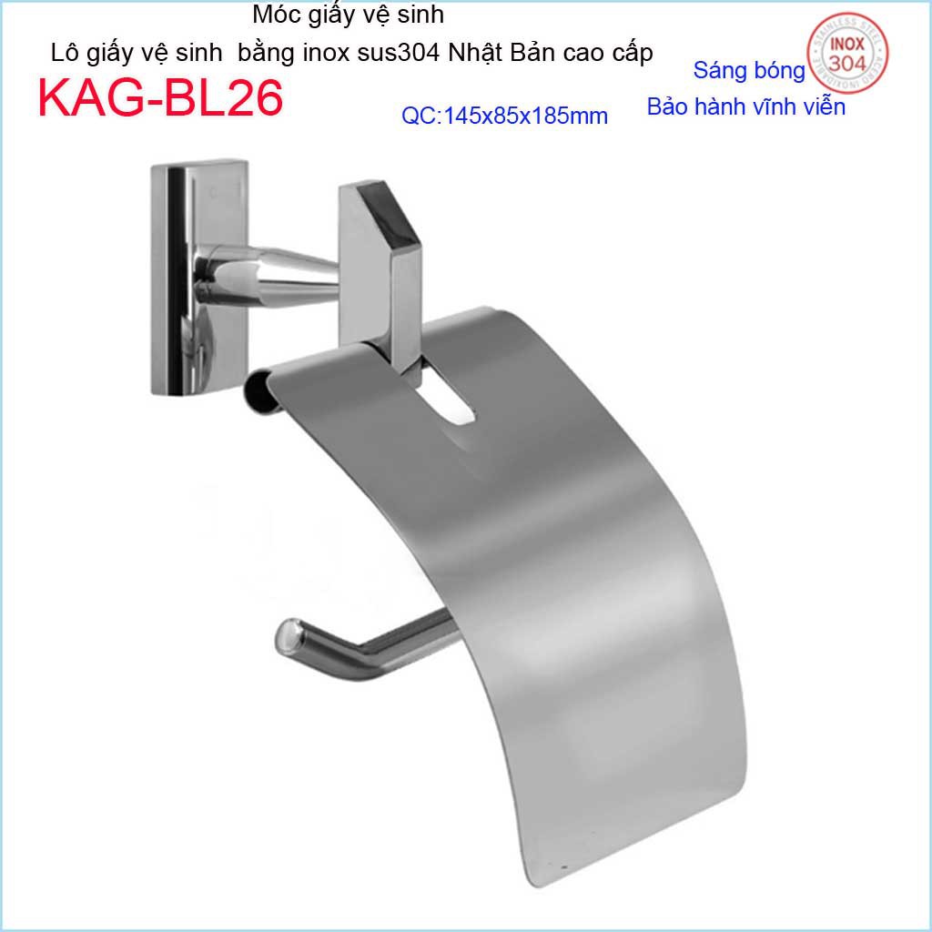 Móc giấy vệ sinh, hộp đựng giấy cuộn inox kace cao cấp, hộp giấy inox 304 Nhật Bản