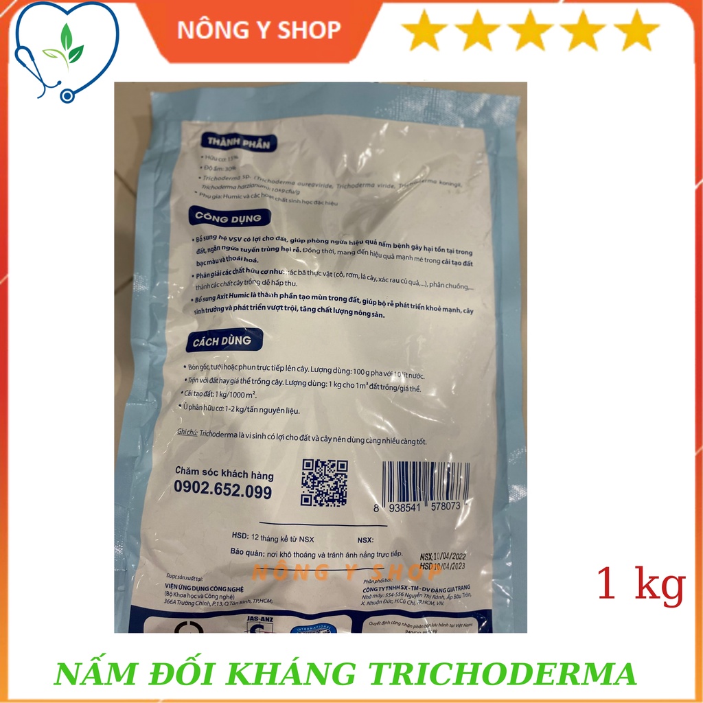 Chế phẩm nấm đối kháng Trichoderma plus Sfarm - 1Kg-500g - Ủ phân - Bón cây trồng - phongg trừ sâu bệnh