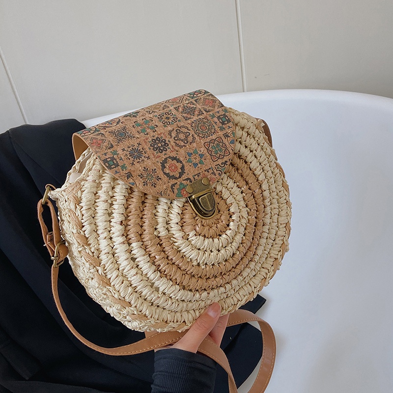 Ielgy niche Dệt messenger Hình Tròn Nhỏ Cho Nữ