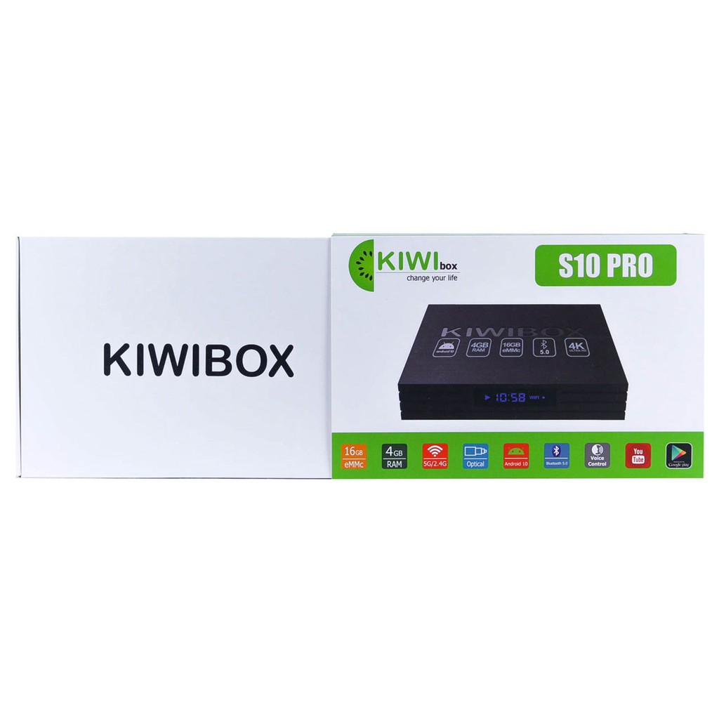 Kiwibox S10 Pro, Android TV Box xem Youtube trên tivi đời cũ, Ram 4, Optical, Bluetooth. Tặng chuột không dây cao cấp