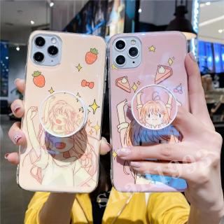 Ốp điện thoại mềm giá đỡ hình nữ tính cho iPhone 11 Pro Max X XS XR XSMax 8 7 Plus
