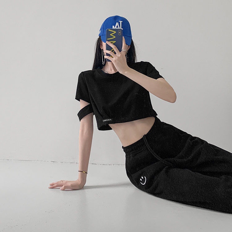 Áo Thun Tay Ngắn Hở Rốn Thời Trang Mùa Hè Dành Cho Nữ