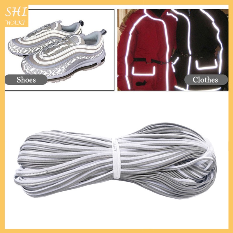 [In Stock]Silver Reflective Piping Fabric Strip Edging Braid Trim Sew On for Clothing