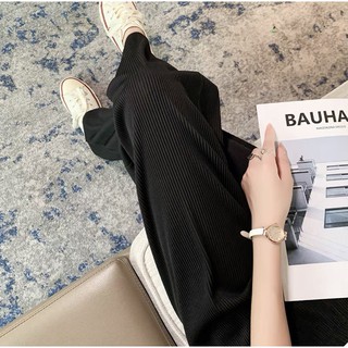 Quần nữ ống rộng dài gân tăm to ,Quần suông culottes ống rộng nữ đẹp ,cạp chun co dãn chất liệu thoáng mát chống nhăn