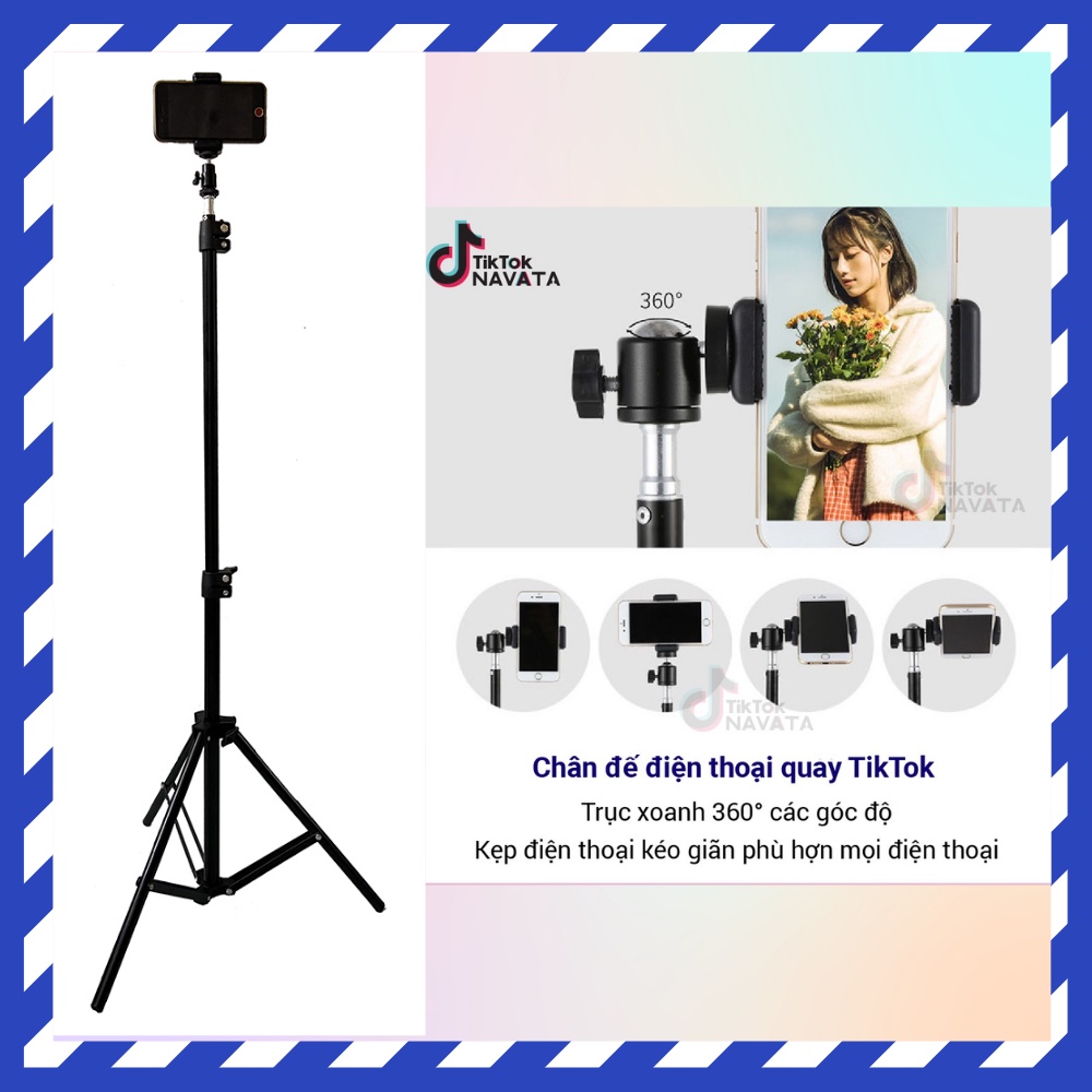 Gậy quay tiktok, livestream, giá đỡ điện thoại, quay video, chụp ảnh, chân đỡ đèn 3 chân