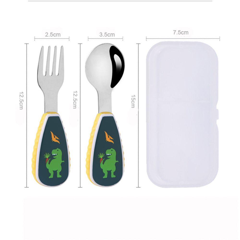 SUENIN Bộ Dụng Cụ Ăn Uống Bằng Thép Không Gỉ In Hoạt Hình Dễ Thương Cho Bé