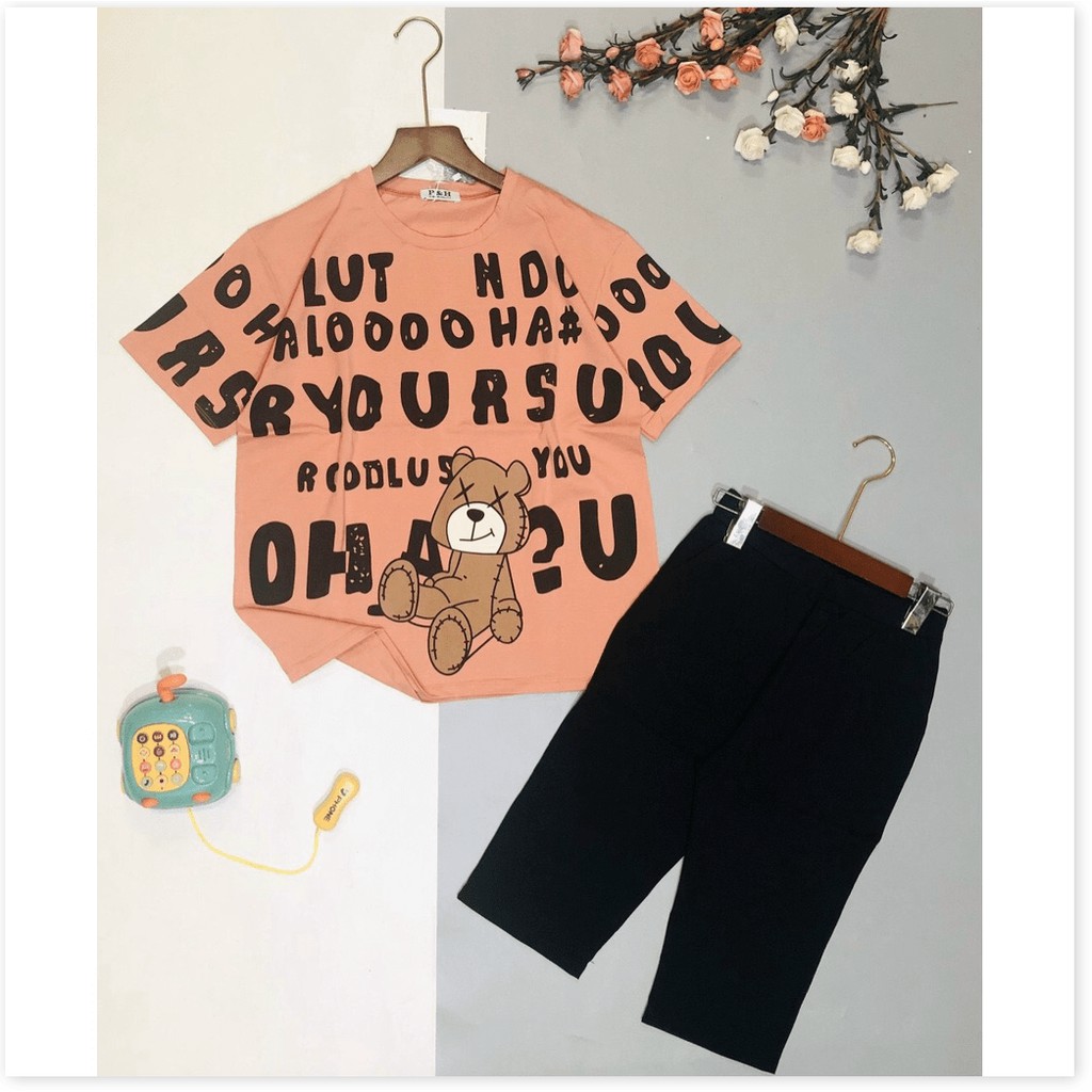 Set bộ đồ mặc nhà nữ quần lửng áo thun phong cách cho chị em KHANH AN FASHION