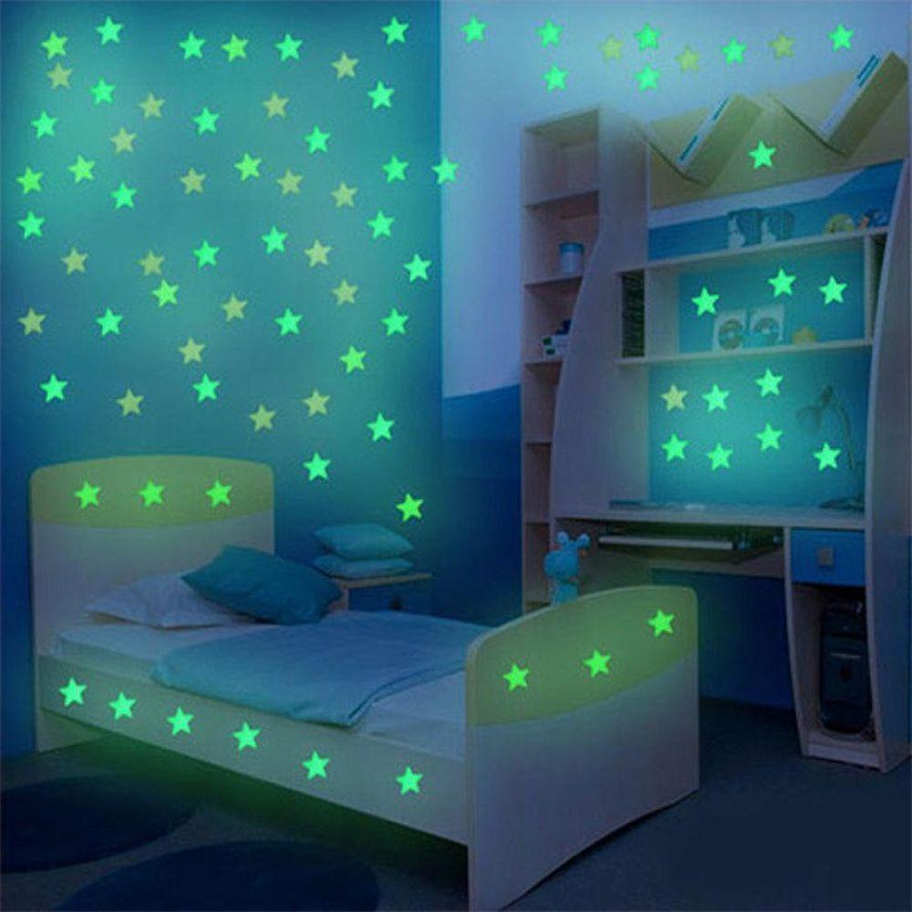 Miếng Dán Tường Hình Ngôi Sao Bằng Nhựa Vinyl Phát Quang Thời Trang