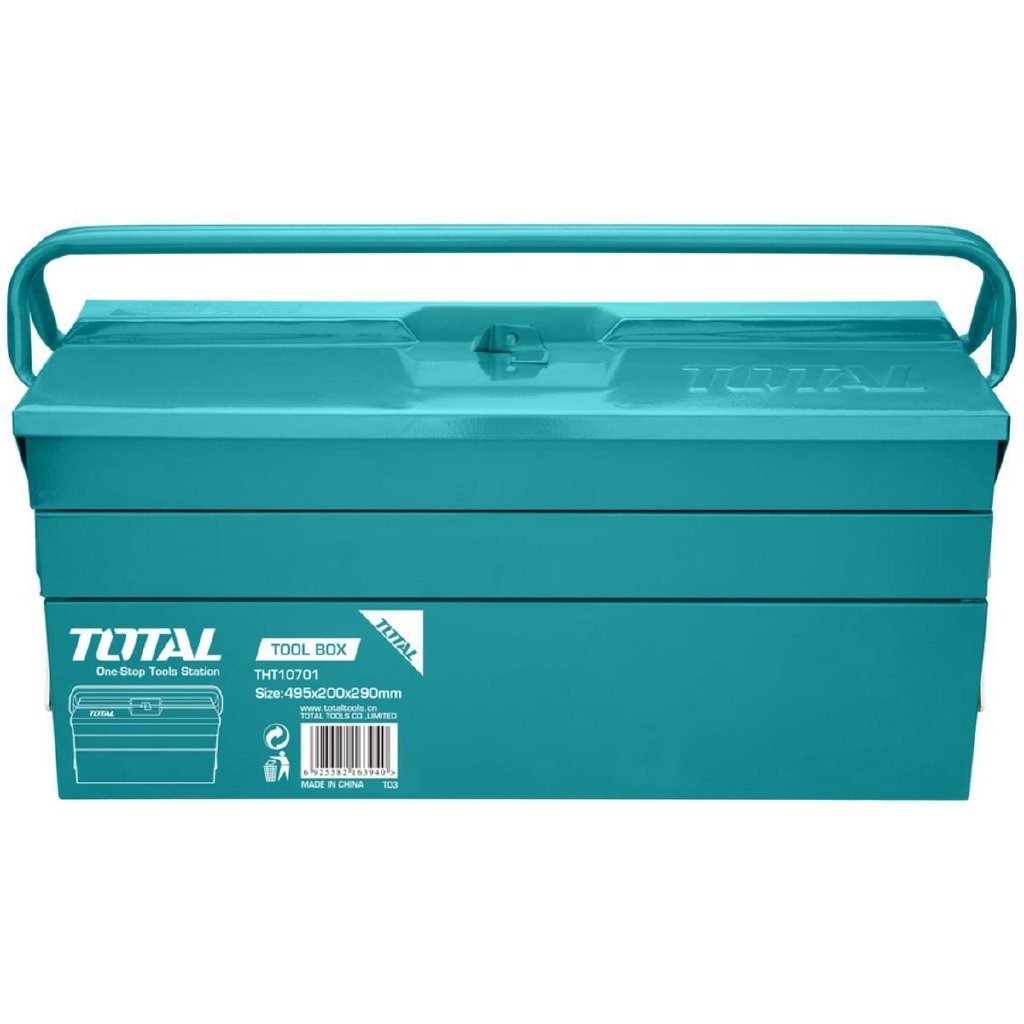Thùng Đồ Nghề Thép TOTAL THT10701 Hộp kim loại đựng dụng cụ thiết bị cầm tay cơ khí - Ba Tầng Xếp Gọn